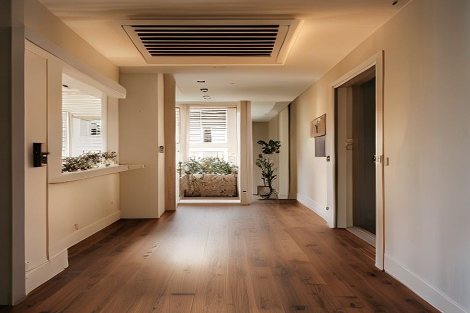 Modern home ventilation system in an Auckland residential hallway